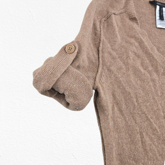 BCBGMAXAZRIA Wool Yak Sweater Dress Vicuna Roll Tab Sleeves Pockets Cozy Size XS - Picture 5 of 14